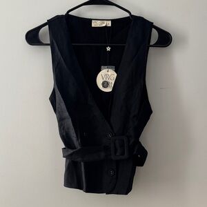 VRG Girl Black Belted Tank Top